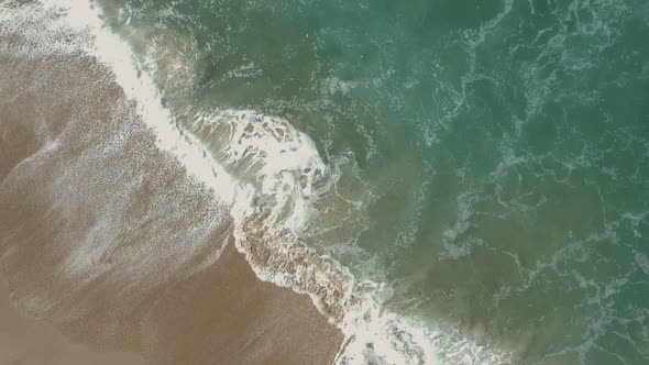 Afternoon camera drone view from the waterside and deeply waves of Redondo Beach, California. ( DJi alt