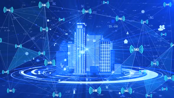5g Network Communication Signal Transmission Of Future Science And Technology City alt