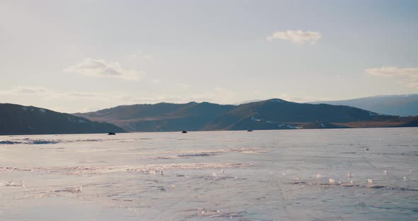 Baikal Ferry Winter Baikal Sunset Snow Mountains Ice Baikal alt