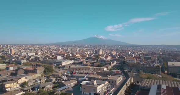 aerial view of Catania city near the main Cathedral alt