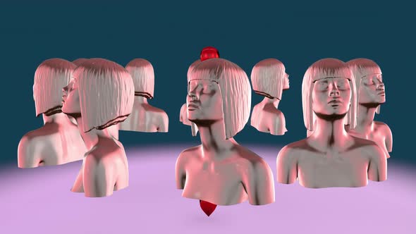 A Modern Bust A Girl. 3D Rendering