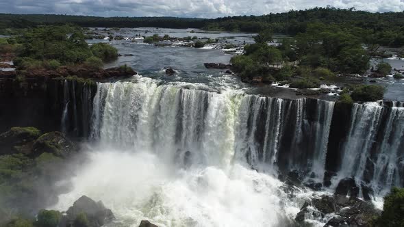 Famous Iguazu Falls at South America.  Giant waterfalls landscape. alt