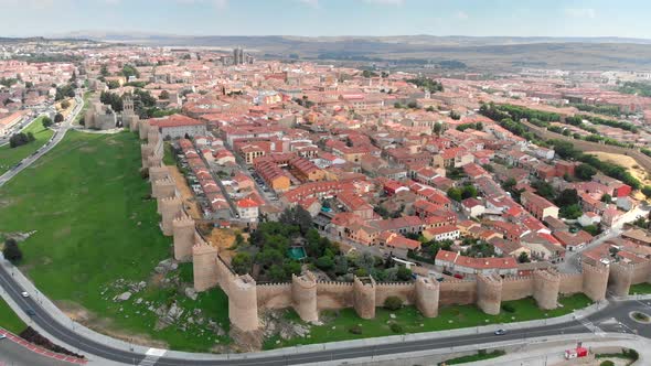 Avila, Spain, Flying Over Medieval Town Walls, Built in the Romanesque Style, Avila, Sometimes alt