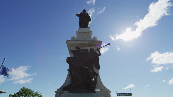 Low angle view of Samuel de Champlain's monument alt
