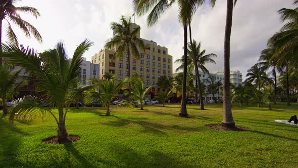 Building seen behind a park alt