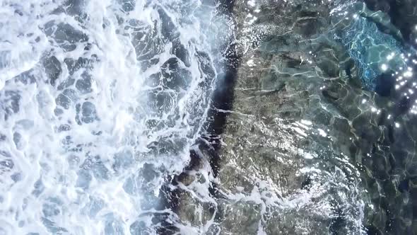 Vertical Video Sea Near the Coast  Closeup of the Coastal Seascape alt