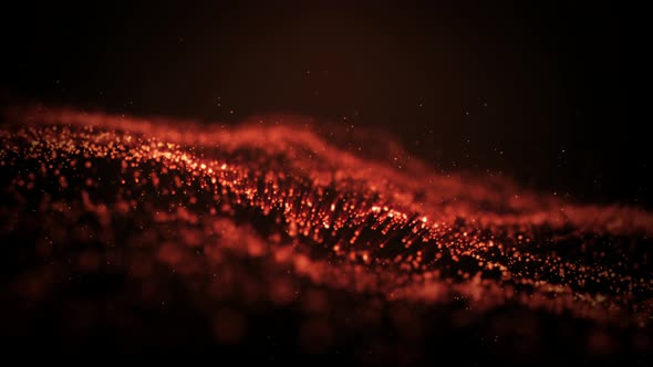 Red Particles Cinematic Effect Animation 4K alt