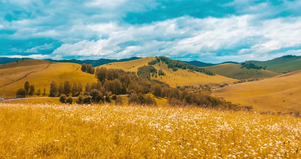 Mountain Meadow Timelapse at the Summer or Autumn Time alt