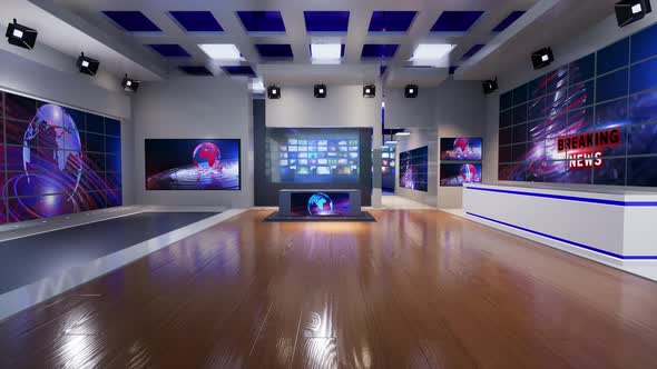 3D Virtual Tv Studio News W102 C alt