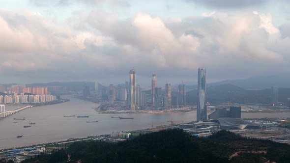 Macau – Zhuhai Border Earial Cityscape alt