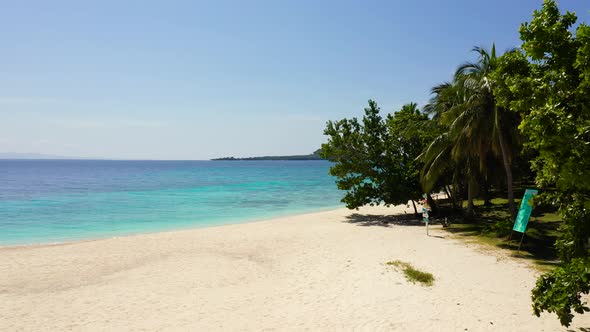 White Sand Beach and Trees. Himokilan Island, Leyte Island, Philippines ...