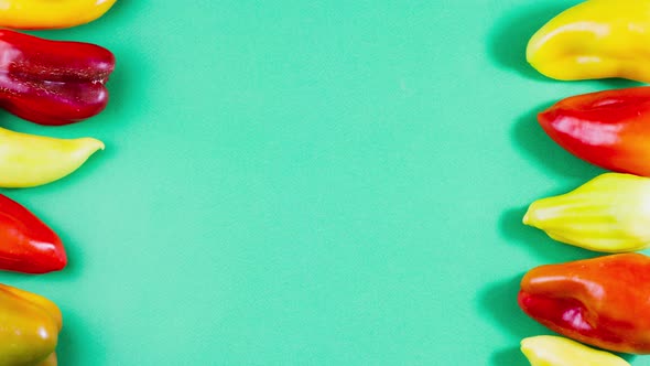 Sweet Juicy Ripe Bell Pepper Lies on a Pastel Background As a Natural Background alt