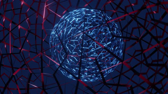 Graphic Animation of 3D Sphere Illuminated By Light