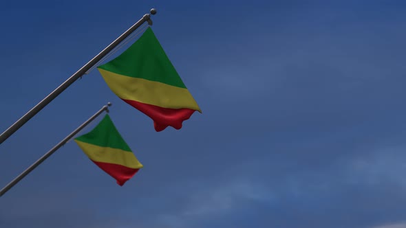 Republic Of The CongoFlags In The Blue Sky - 4K