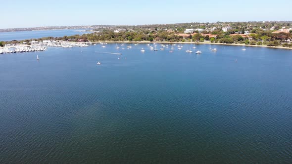 Aerial view of a Marina in Australia