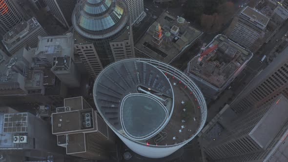 Aerial Top Down View Of City Buildings
