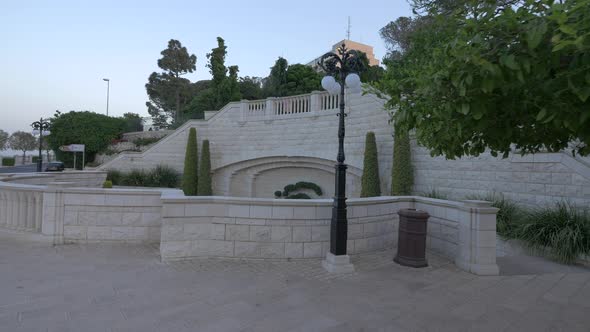 The architectural structure in Baha'i Gardens alt