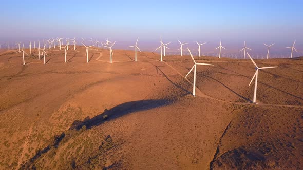 Aerial View of the Wind Farm in Nevada alt