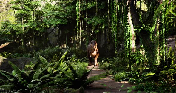 Two Tyrannosauruses Meet Each Other in the Jungle alt