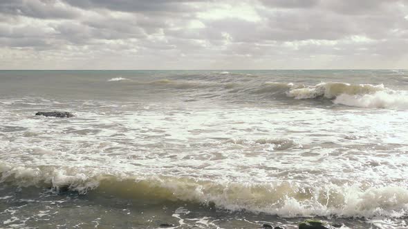 Gray-blue Sea After a Storm 