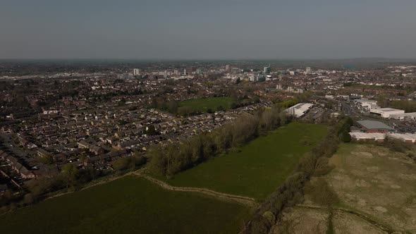 Reading Historic Large Market Town Suburbs, Berkshire, England Aerial View Winter-Spring Season