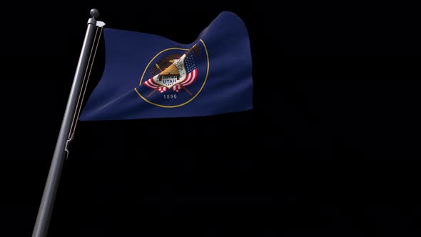 Utah State Flag  With Alpha Channel 4K alt