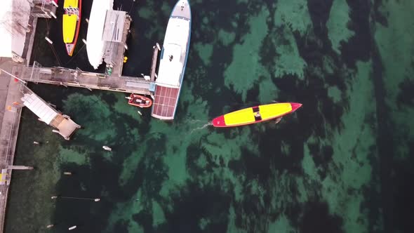 Panoramic Aerial View of Geneva Pier, Switzerland