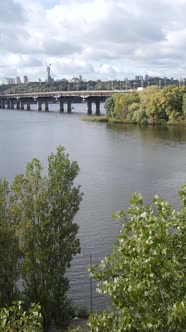Vertical Video Aerial View of the Dnipro River  the Main River of Ukraine alt