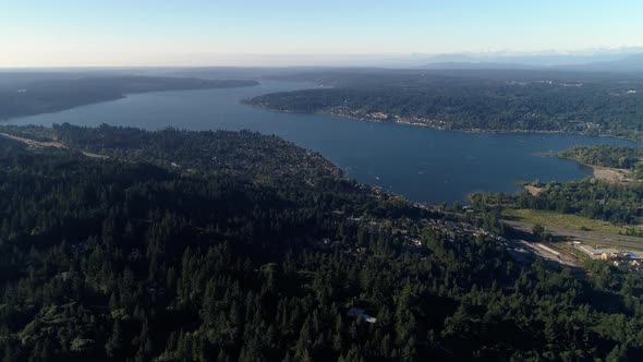 Helicopter View Of Lake Sammamish By Interstate alt