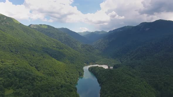 Aerial View on Lake Biograd in Montenegro alt