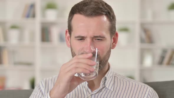 Man Having Toothache While Drinking Cold Water , Stock Footage | VideoHive