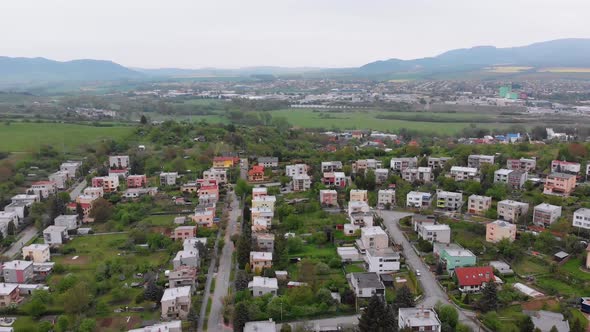 Aerial Drone View of the City of Presov, Slovakia. Landscape View of the Countryside in Europe alt