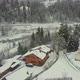 Bird&#39;seye View of Private Houses at the Foot of the Mountain By the River in Winter - VideoHive Item for Sale