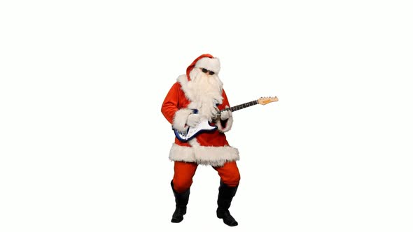 Santa in Sunglasses Playing Guitar at Christmas Party