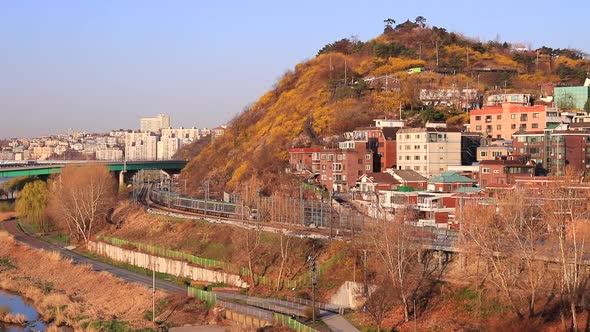 Eungbongsan Mountain in Spring in Seoul South Korea