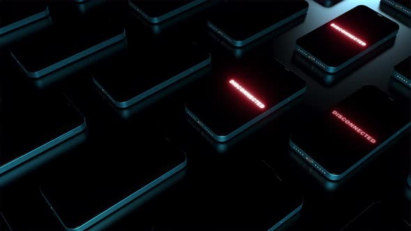 a large number of phones with the inscription on the display disabled alt