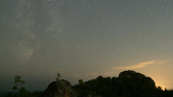 Timelapse of the Starry Sky in the Mountains