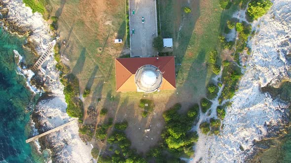 Lighthouse, Croatia from above alt