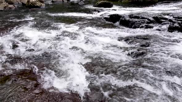 At the popular Kepirohi Waterfall tourism landmark in remote tropical island Pohnpei, Federated Stat alt