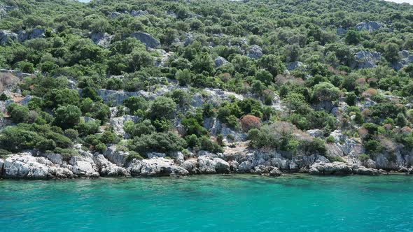 Ruins of Sunken City on Kekova, Small Turkish Island Near Demre. Antalya Province, Turkey. alt