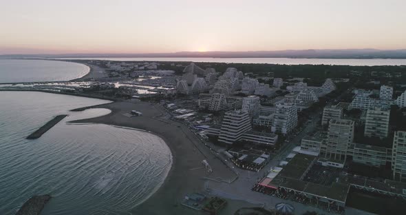 La Grande Motte  Aerial View of the Sea and City