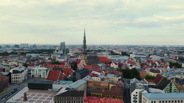 Drone Footage of Riga Aerial View of Riga with Beautiful Buildings Capital alt