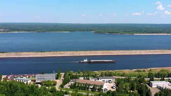 Aerial view of Volga River alt