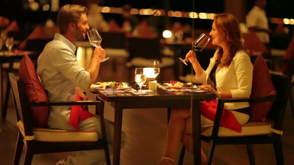 Couple Dining in Close Atmosphere