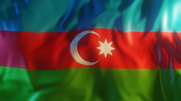 Azerbaijan Flag with Edge Bump