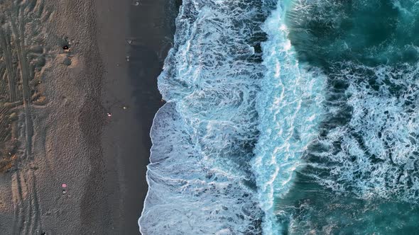 Awesome azure texture at storm sea 4 K alt