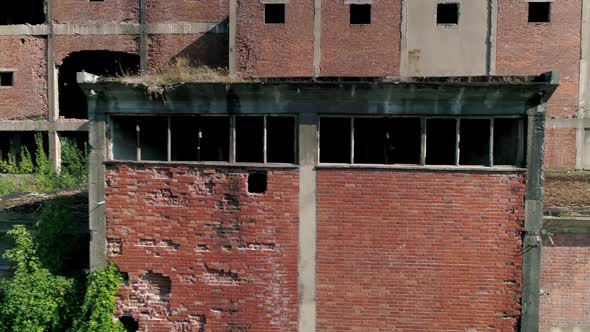 Red Brick Walls Of Abandoned Factory Viskoza In Serbia Loznica Broken Windows