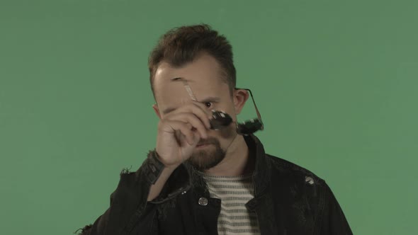 Portrait of a Man on Chroma Key alt