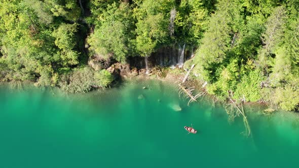 Aerial View of the Plitvice Lakes in the National Park of Croatia Clean Nature alt