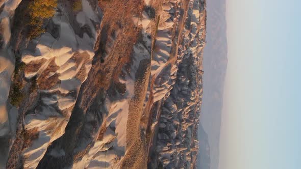 Vertical Video Cappadocia Landscape Aerial View alt